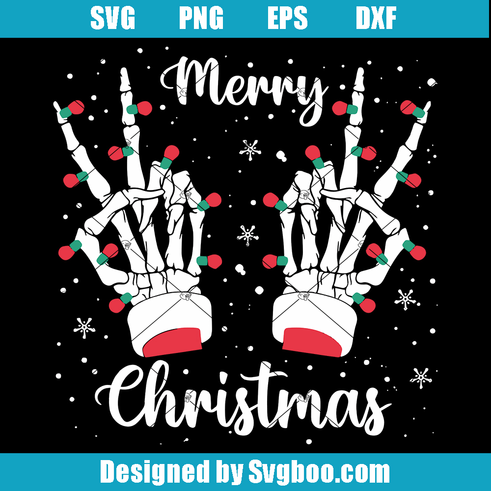 Skeletal Hand Christmas Lights Svg, Christmas Skeleton Svg Skeletal Hand Christmas Lights Svg