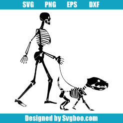 Walking The Dog Halloween Svg