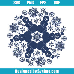 Winter Snowman Mandala Svg