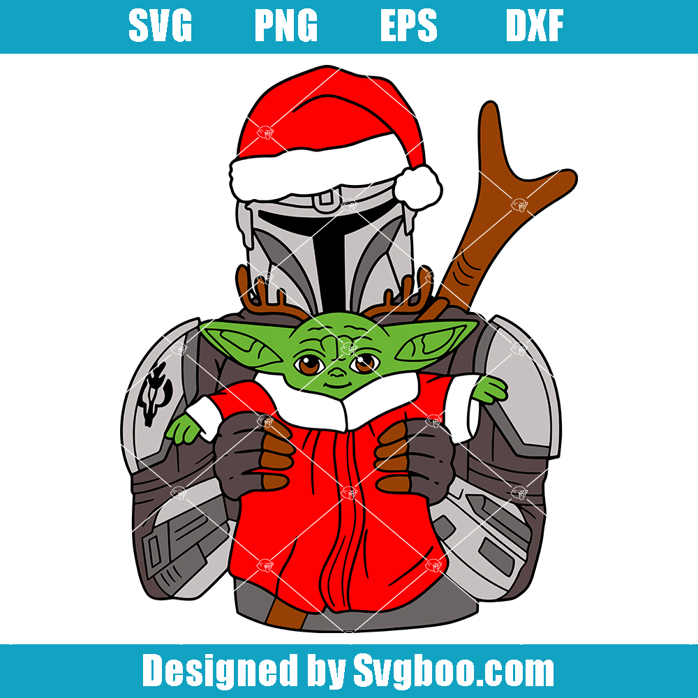 Alien Santa Svg, The Mandalorian Christmas Svg, Yoda Santa Svg Alien Santa Svg