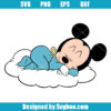 Baby Mickey Sleeps On A Cloud Svg