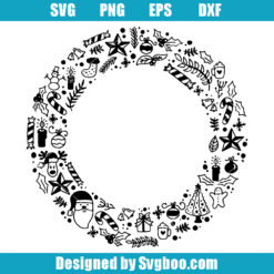 Christmas Elements Wreath Svg