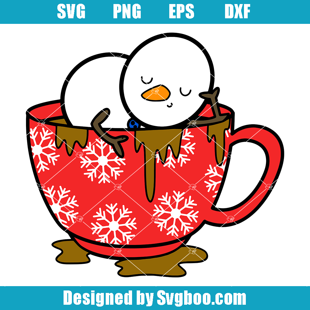 Coffee Snowman Svg, Cute Christmas Svg, Coffee Lover Svg Coffee Snowman Svg
