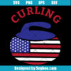 Curling American Flag Svg