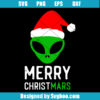 Green Alien in Santa Hat Svg