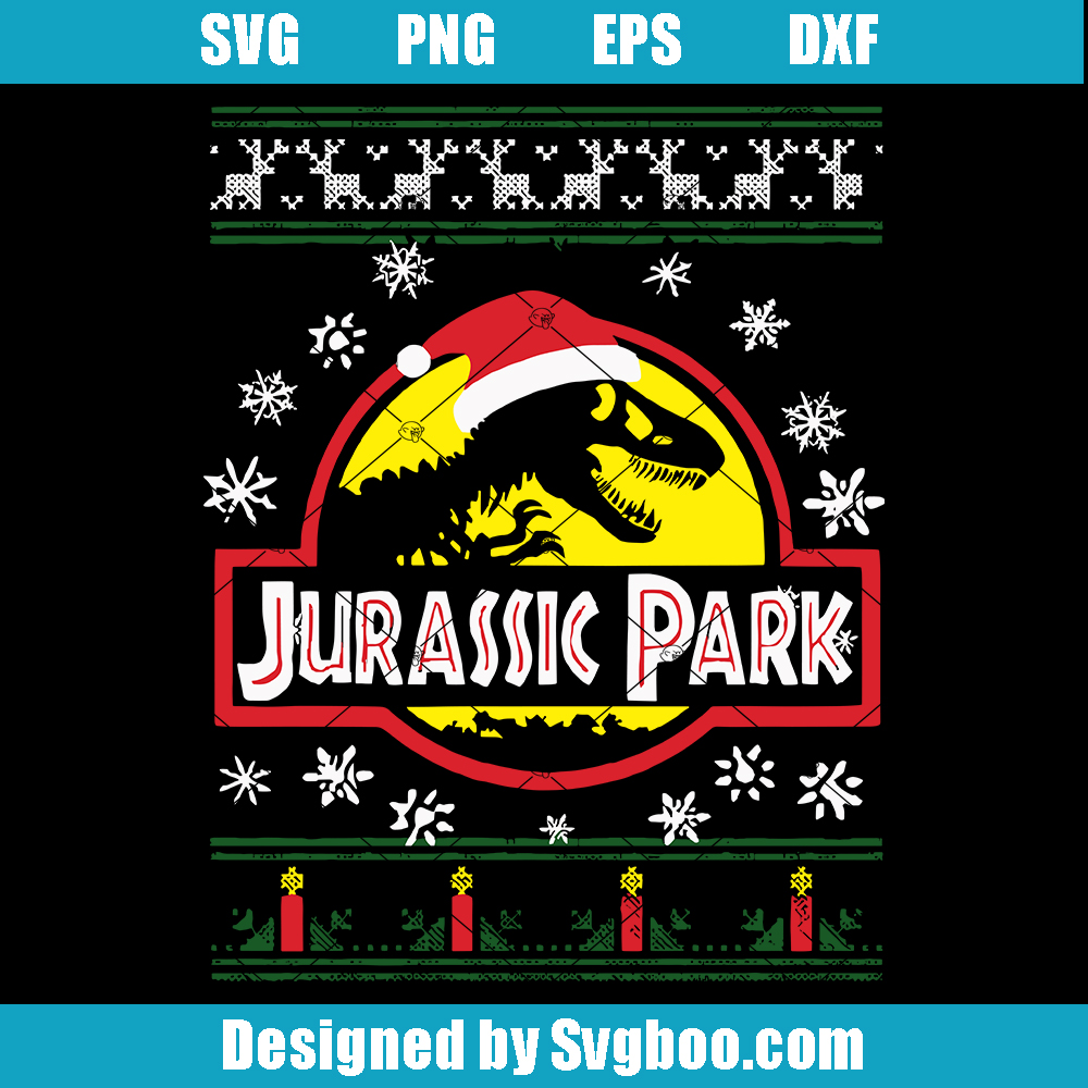 Jurassic Park Christmas Svg, Funny Christmas Ugly Svg, Dinosarus Christmas Svg Jurassic Park Christmas Svg
