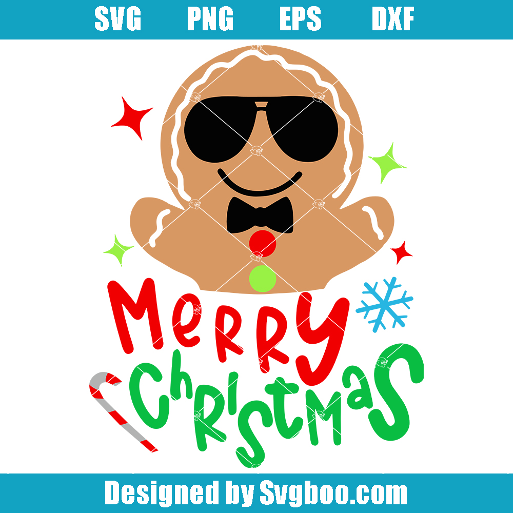 Merry Christmas Gingerbread Boy Svg, Gingerbread Man Svg Merry Christmas Gingerbread Boy Svg