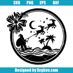 Santa Beach Christmas Svg