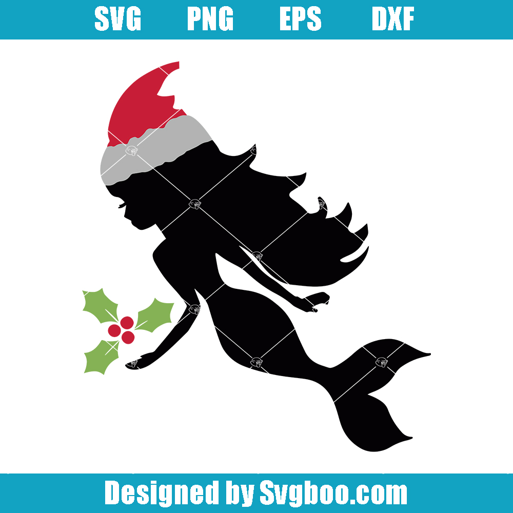 Santa Mermaid Svg, Christmas Mermaid Svg, Mermaid Svg