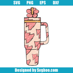 Stanley Tumbler Pink Pine Tree Svg