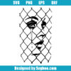 Woman Behind Barbed Fence Tattoo Svg