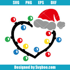 Xmas Lights Heart Svg