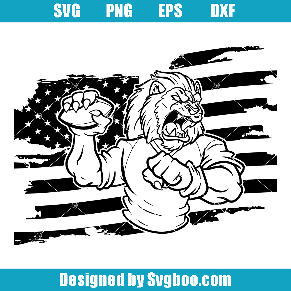 American Football Lion Svg, Football Mascot Svg, Lion Mascot Svg American Football Lion Svg