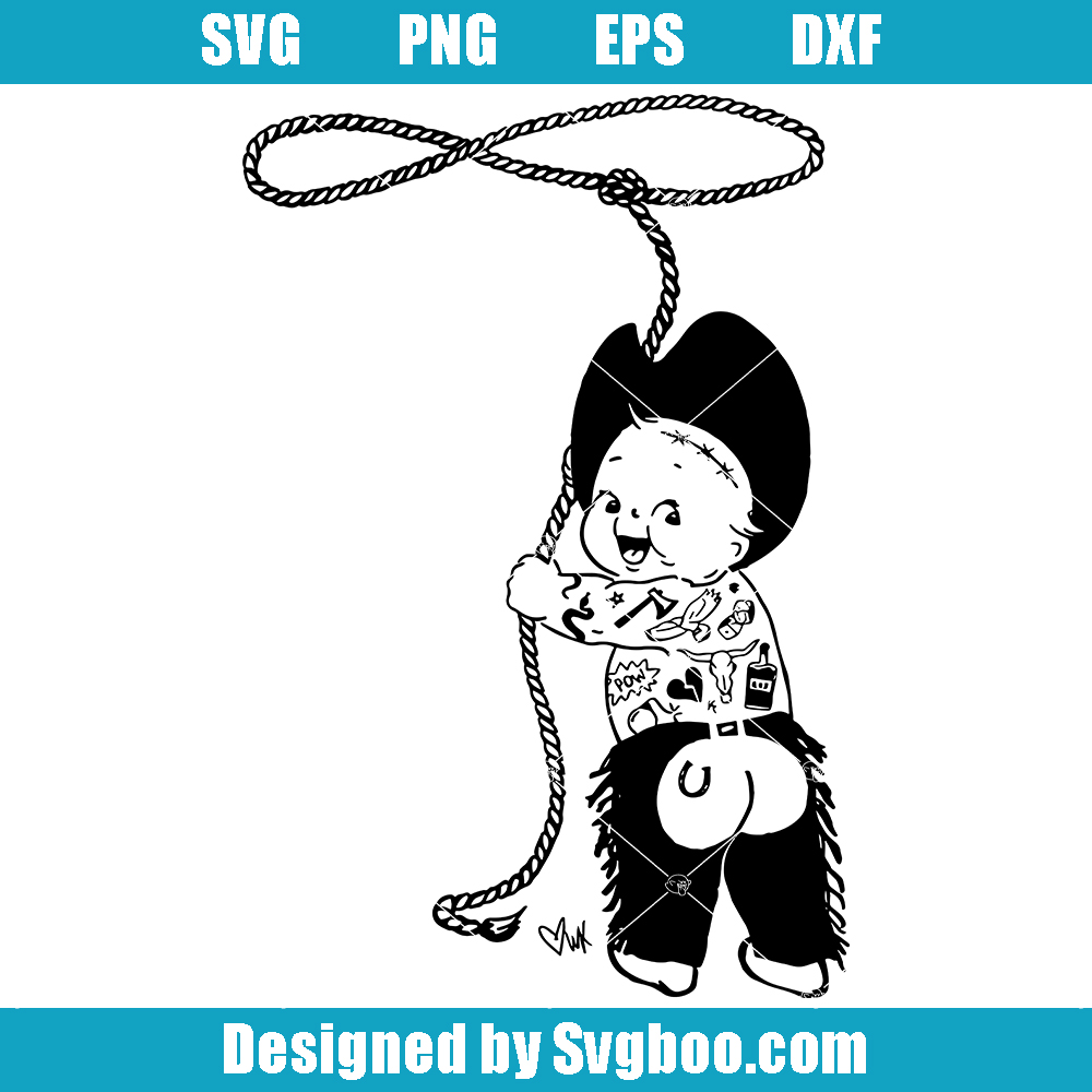 Baby Cowboy Svg, Wild West Svg, Kewpie Cowboy Svg Baby Cowboy Svg