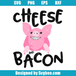 Cheese and Bacon Smiling Pig Svg