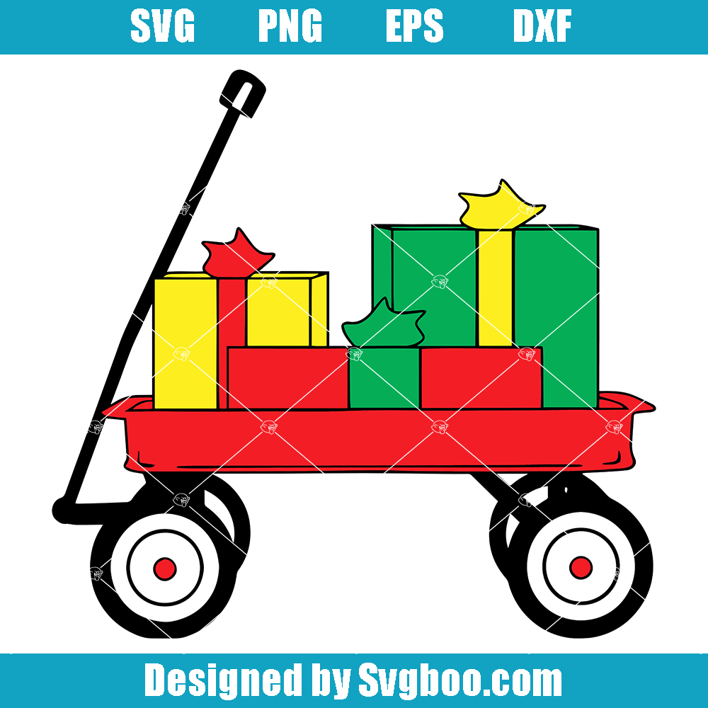 Christmas Wagon Holding Presents Svg, Xmas Holiday Svg, Baby Xmas Svg Christmas Wagon Holding Presents Svg