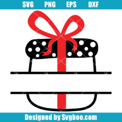 Gift Box Split Monogram Frame Svg