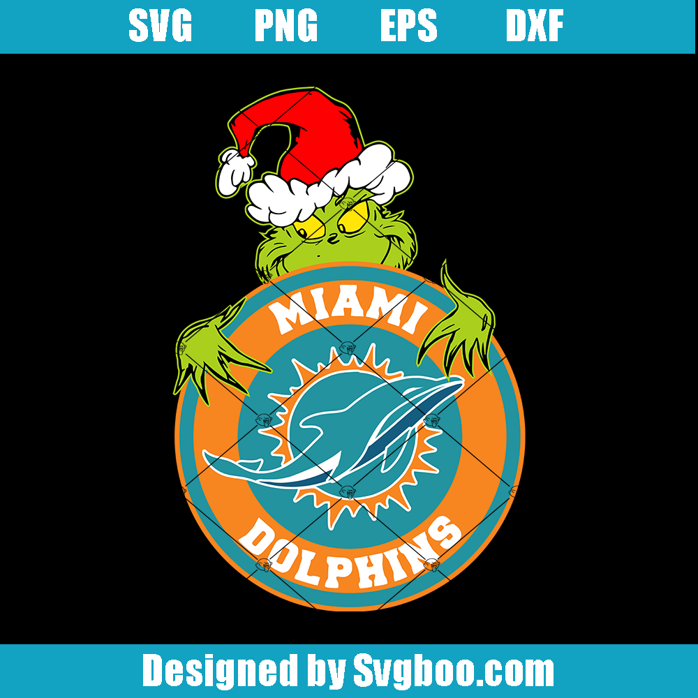 Grinch Miami Dolphins Football Svg, Dolphins NFL Logo Svg, Grinches Svg Grinch Miami Dolphins Football Svg