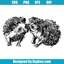 Hedgehog Cuople Mandala Svg