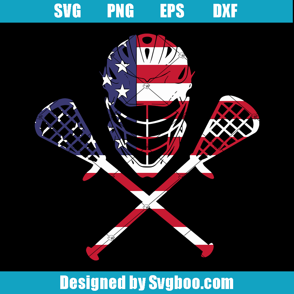 Lacrosse Lax Helmet Sticks American Flag Svg, Lacrosse Svg