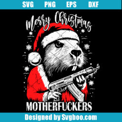 Merry Christmas Capybara Svg