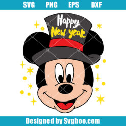 Mickey and Friends New Year Hat Svg,  happy New Year Mouse Svg