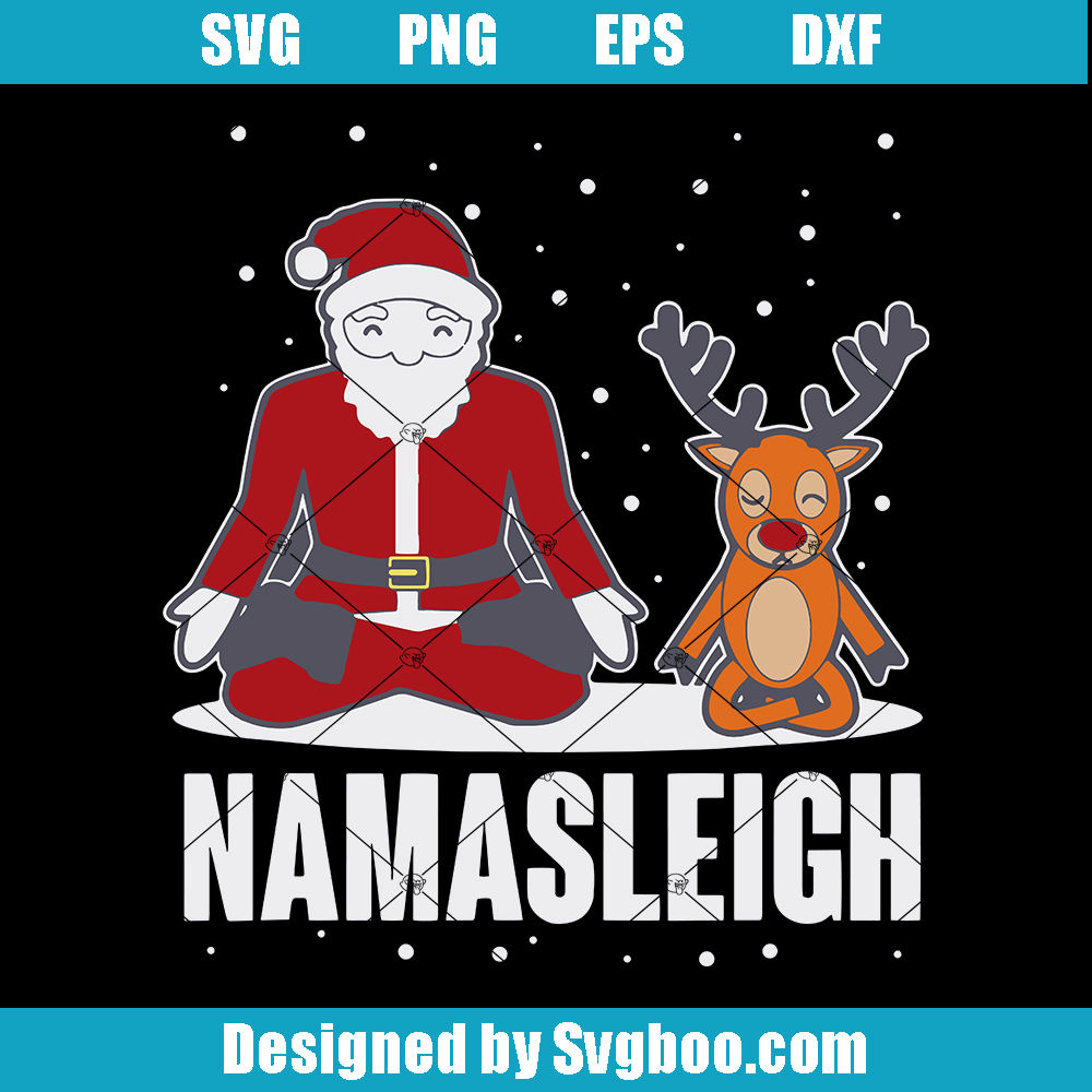 NamaSleigh Funny Svg, Yoga Christmas Svg, Christmas Logo Svg NamaSleigh Funny Svg