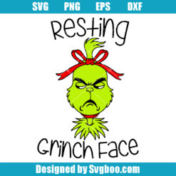 Resting Grinch Face Holiday Svg