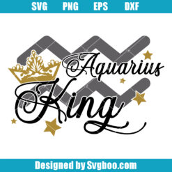 Zodiac Aquarius King Svg, Aquarius Birthday Svg, Horoscope Sign Svg