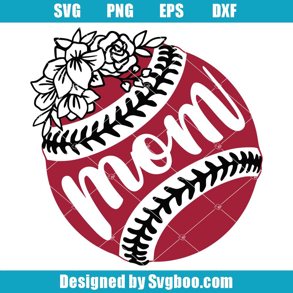 Baseball Mom Svg, Sports Mom Svg, Baseball Flowers Svg