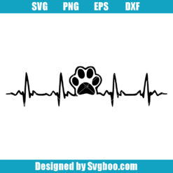 Cat Paw Heart Beat Svg