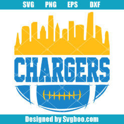 Chargers Football Skyline Svg