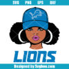 Detroit Lions Black Girl Svg