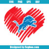 Detroit Lions Heart NFL Svg