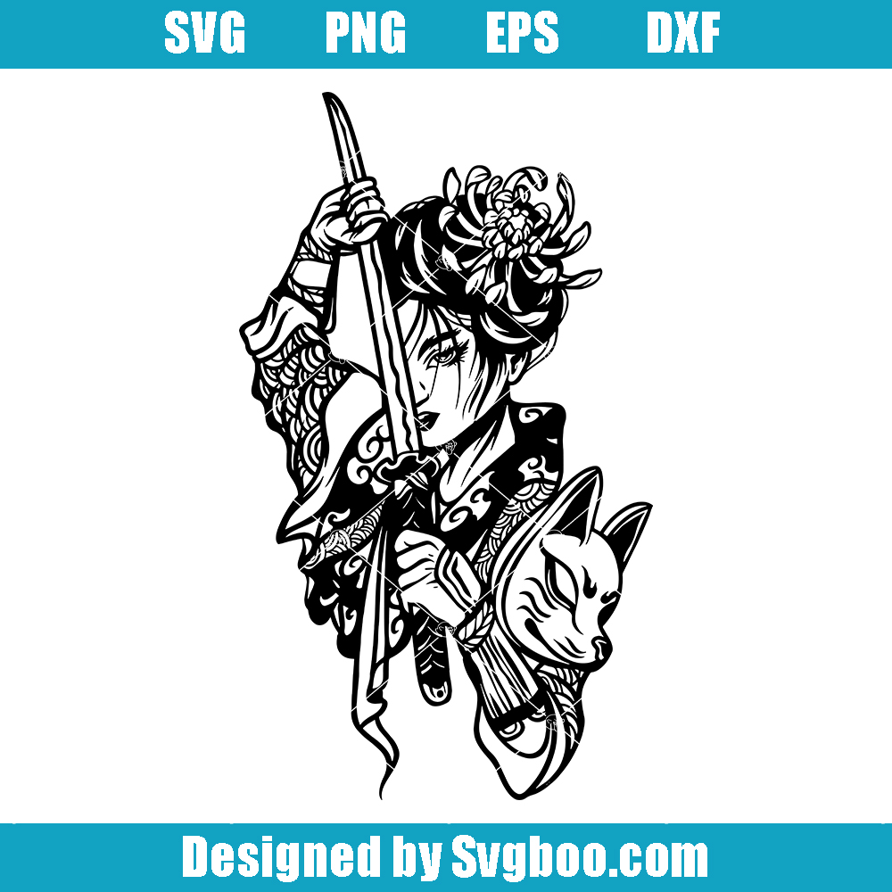 Geisha Girl Svg, Samurai Girl Svg, Shinobi Assassin Svg, Ninja Svg Geisha Girl Svg
