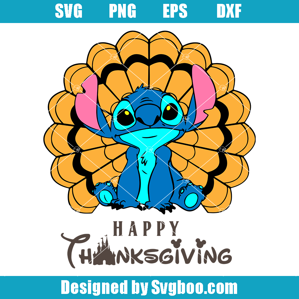 Happy Thanksgiving character Svg, Turkey Stitch Svg, Cute Turkey Svg