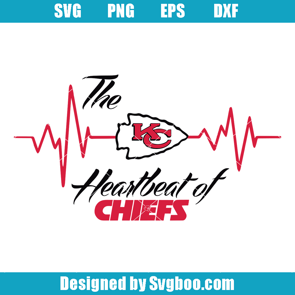 Kansas City Chiefs Heartbeat Svg, The Hearbeat Chiefs Svg, NFL Football Svg Kansas City Chiefs Heartbeat Svg