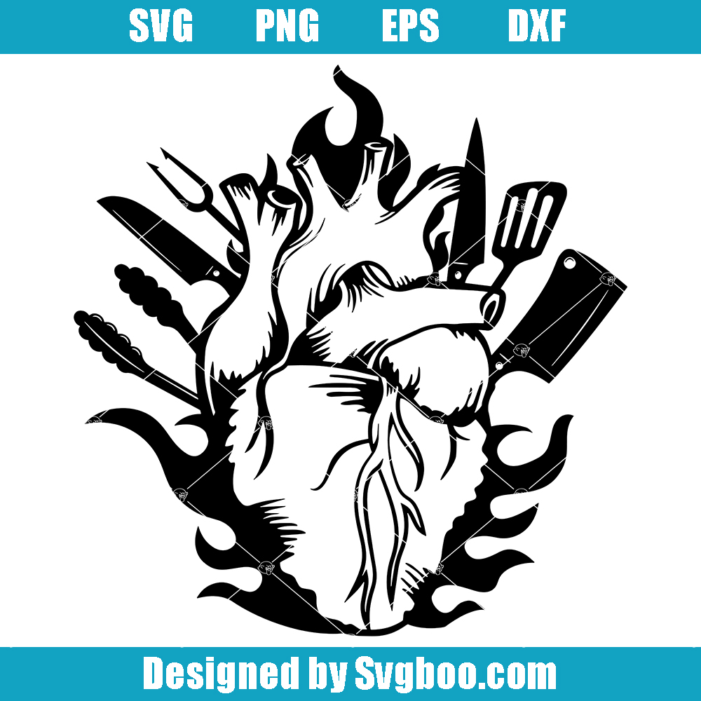 Love Cooking Svg, Chef Heart Svg, Chef Love Svg, Chef Tools Svg
