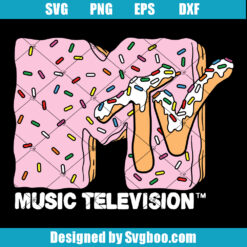 MTV Pink Frosting Doughnut Logo Svg