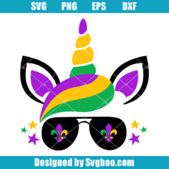 Mardi Gras Unicorn Svg