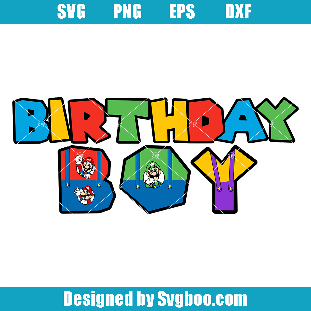 Mario Birthday Banner Svg, Mario Birthday Boy Svg, Mario Brothers Svg Mario Birthday Banner Svg