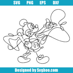 Mickey Mouse with Lines Svg