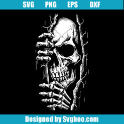 Peeking Skull Svg