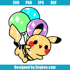Pikachu with Balloons Svg