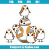 Porgs Having Fun With BB-8 Portrait Svg