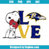 Snoopy Love Baltimore Ravens Svg