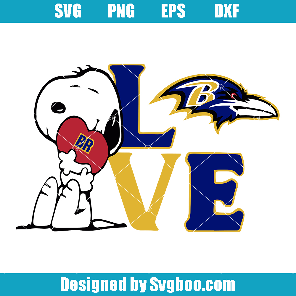 Snoopy Love Baltimore Ravens Svg, Snoopy Football NFL Svg Snoopy Love Baltimore Ravens Svg