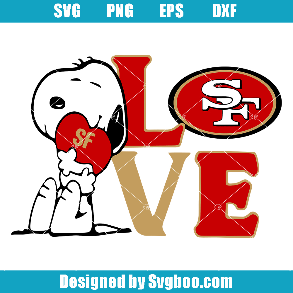 Snoopy Love San Francisco 49ers Svg, Snoopy Football NFL Svg