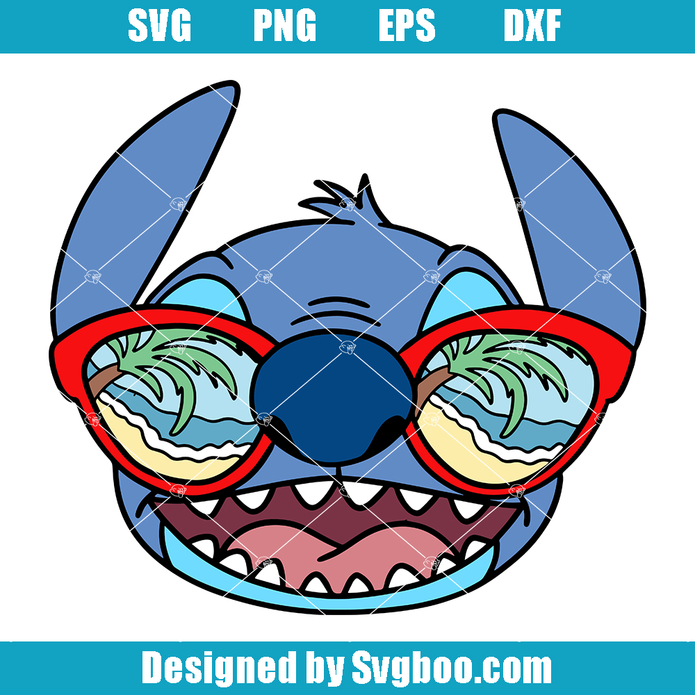 Stitch with Summer Sunglasses Svg, Ohana Stitch Hawaii Svg Stitch with Summer Sunglasses Svg