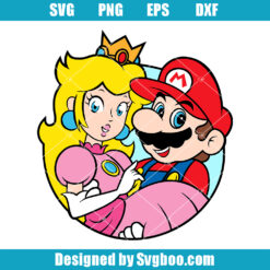 Super Mario and Peach Valentines Day Svg